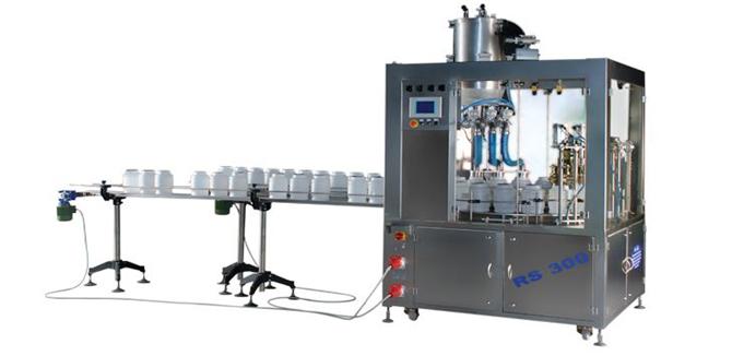 Rs300 Type Filling and Sealing Machine with Conveyor Plc System