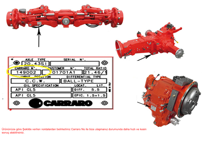 CARRARO AXLE OEM NO