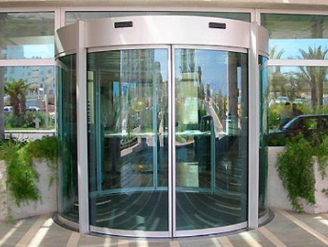 Oval Circular Automatic Photocell Radar Glass Sliding Door