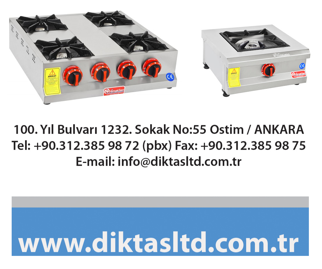 Sanayi tipi Set üstü Gazlı Ocaklar Ankara 385 98 72