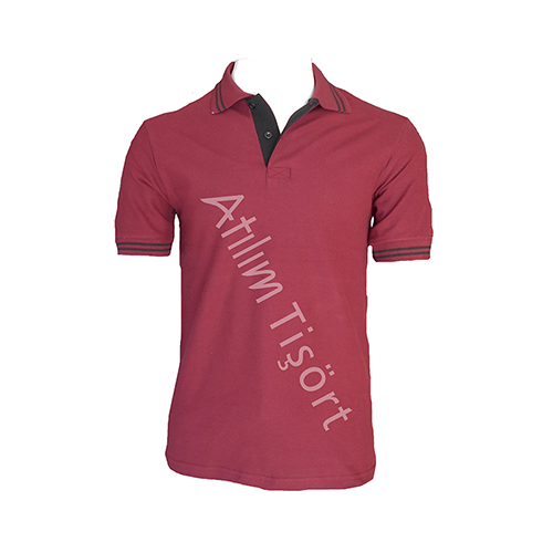 Penye Lacoste Polo Yaka Tişört Bordo