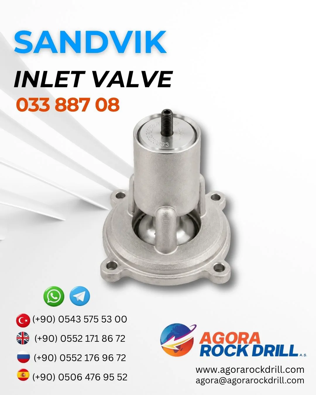 Sandvik - Inlet Valve - 033 887 08 - 03388708