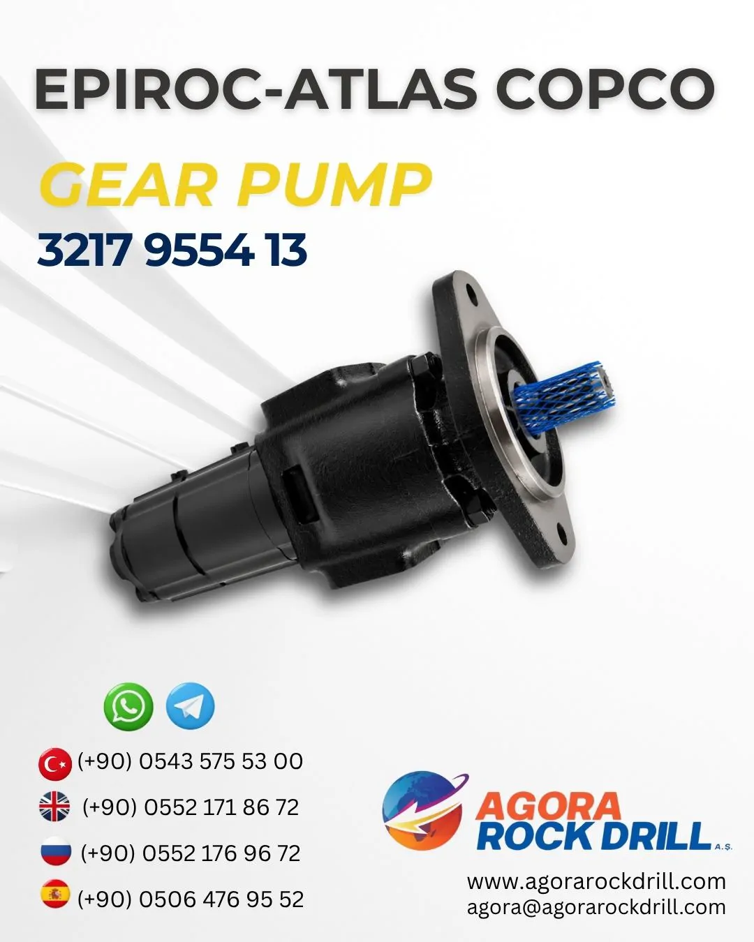 Epiroc - Atlas Copco - Gear Pump - 3217 9554 13 - 3217955413 - 3217-9554-13