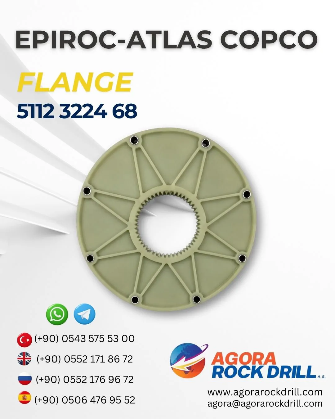 Epiroc - Atlas Copco - Flange - 5112 3224 68 - 5112322468 - 5112-3224-68