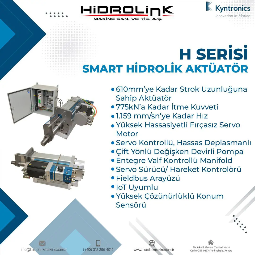 Kyntronics H Serisi Smart Hidrolik Aktüatör