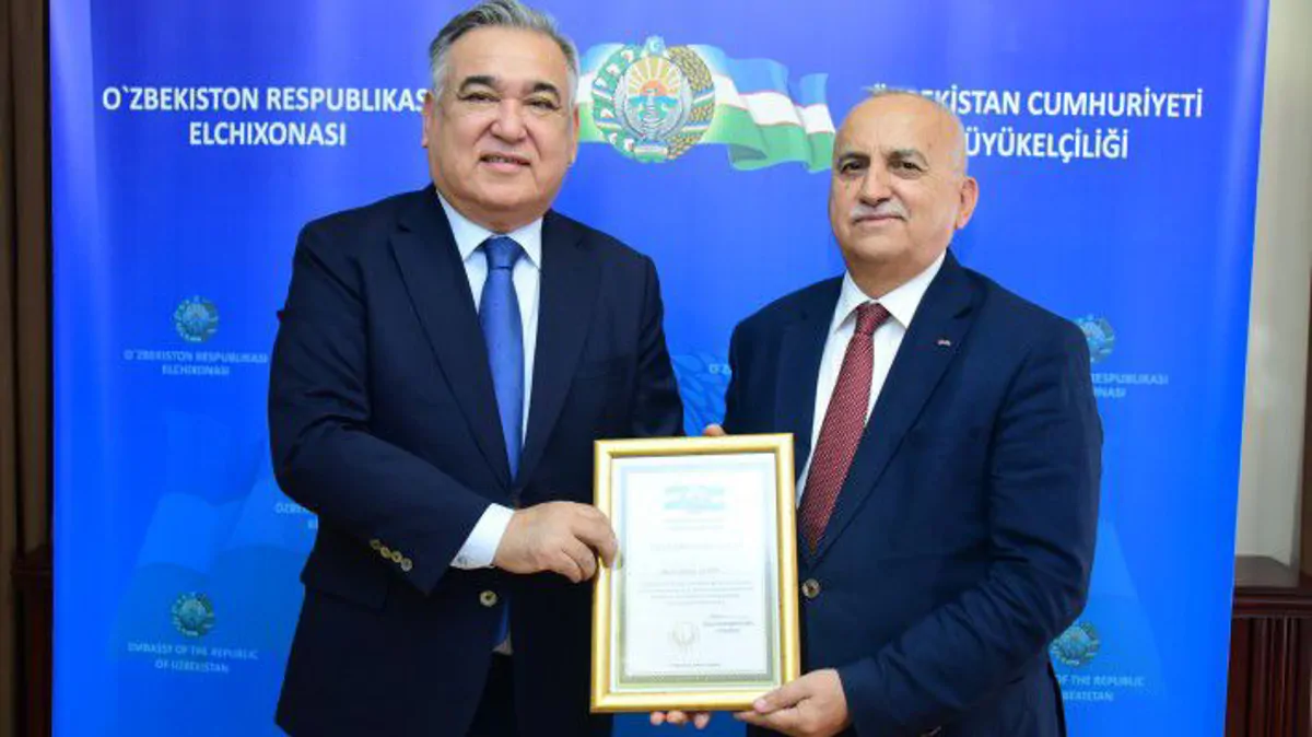 OSTİM Receives Certificate of Appreciation from the Ambassador of Uzbekistan