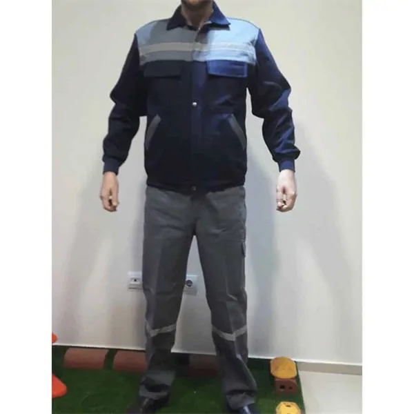 Gri Lacivert 7x7 Gabardin Mont Takım İş Elbisesi