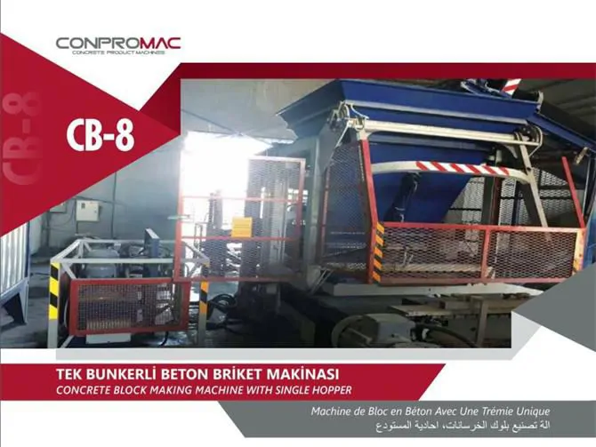 tek bunkerli beton briket makinası