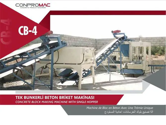 tek bunkerli beton briket makinası