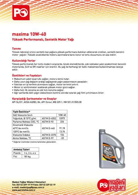 Sentetik Motor Yağı