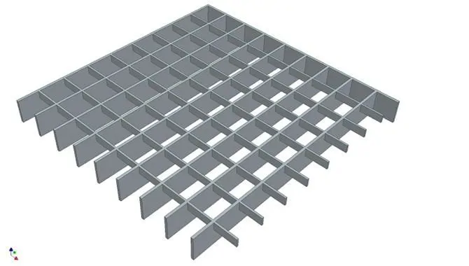 Half-Interlocking Honeycomb Platform Grille
