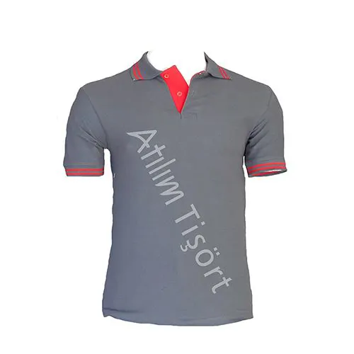 Penye Lacoste Polo Yaka Tişört Gri