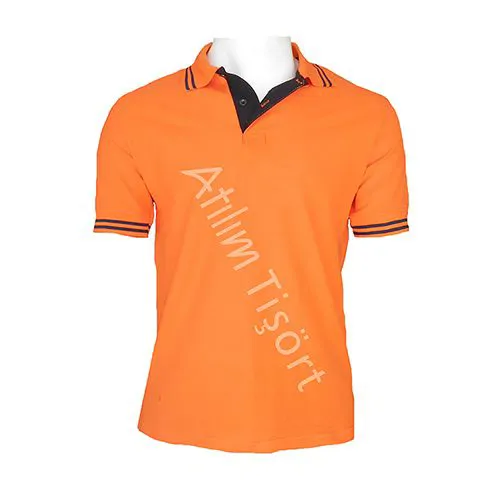 Penye Lacoste Polo Yaka Tişört Turuncu
