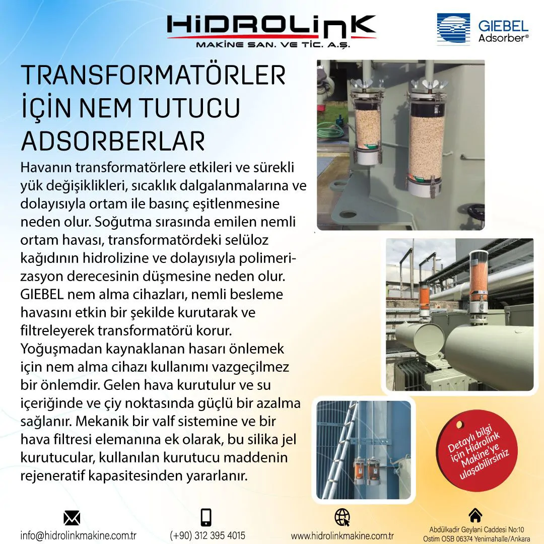 Giebel-Transformatörler İçin Nem Tutucular